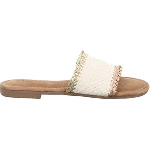 Lazamani - 33.486 - Slippers - Off-White - Leer - Vlechtwerk