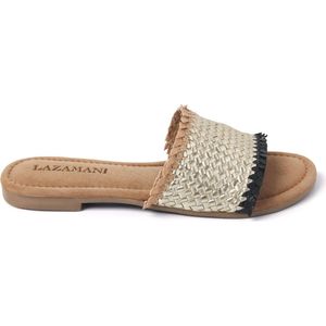 Lazamani - 33.486 - Slippers - Gold Black - Leer - Suède Voetbed