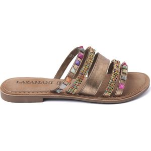 Lazamani  Slippers Dames  Goud  Leer