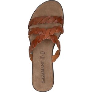 Lazamani - Eden Leren Dames Slippers Tan