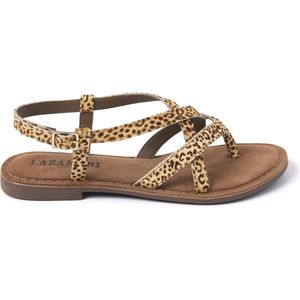 Lazamani  Sandalen Dames  Beige  Leer