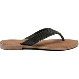 Lazamani - Ilja Leren Dames Slippers Black