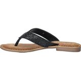 Lazamani - Ilja Leren Dames Slippers Black