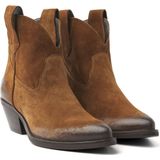 Lazamani - Gigi Dames Enkellaarsjes Suede Cognac
