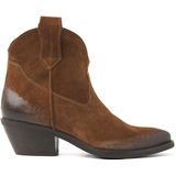 Lazamani - Gigi Dames Enkellaarsjes Suede Cognac