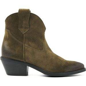 Lazamani - Gigi Dames Enkellaarsjes Suede Green