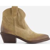 Lazamani - Gigi Suede Dames Enkellaarsjes Sand