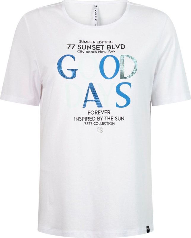 Zoso - Sunset - T-shirt - Wit - Katoen