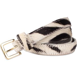 Legend leren riem zebraprint zwart/wit