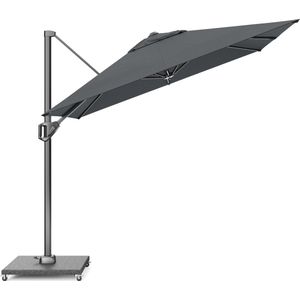Platinum Sun & Shade – Zweefparasol – Voyager T¹ - 250x250cm – Antraciet – Kantelbaar – 360° Draaibaar – 96% UV protectie