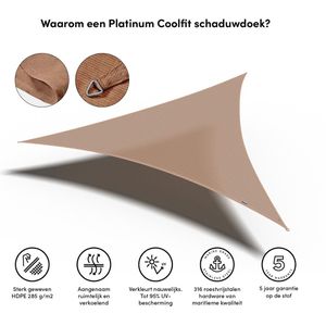Schaduwdoek shade sail HDPE driehoek 3,6m (Sand)