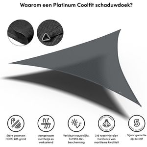 Platinum Sun & Shade Coolfit® Schaduwdoek - Antraciet - HDPE 285 g/m²
