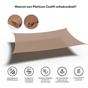 Schaduwdoek shade sail HDPE rechthoek 4x3m (Sand)