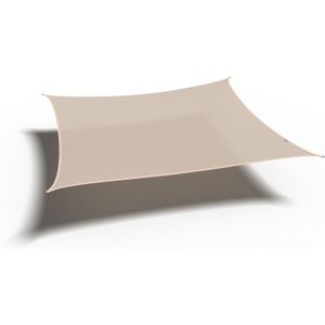 Relaxdays Schaduwdoek 3x3m Beige - UV-Bestendig, Waterafstotend Voor Terras En Balkon