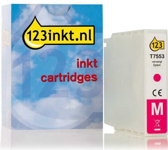 123inkt - T7553 Cartridge - Magenta - Hoge Capaciteit - Inhoud 70 ml