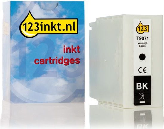 123inkt - Epson T9071 Cartridge Zwart - Extra Hoge Capaciteit - Inhoud 270 ml