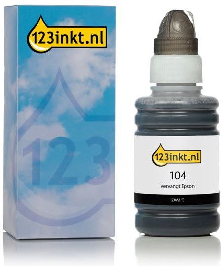 123inkt - Inktfles Zwart - 70 ml - Geschikt voor Epson EcoTank