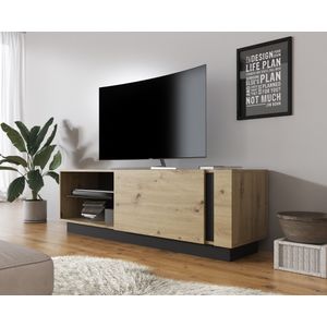 TV-Meubel Ashley - Eiken - Grijs - 138 cm