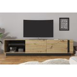 TV-Meubel Ashley - Eiken - Grijs - 187 cm