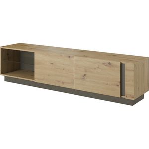 TV-Meubel Ashley - Eiken - Grijs - 187 cm