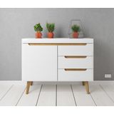 Meubella - Dressoir Nebraska - Wit - Eiken - 107 cm