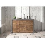 Meubella Dressoir Monaco - Eiken - Grijs - 130 cm