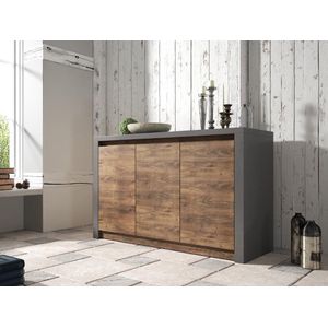 Meubella Dressoir Monaco - Eiken - Grijs - 130 cm