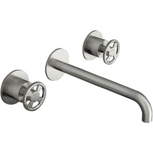 Wastafelmengkraan Hotbath Cobber @Work Inbouw 25 cm 3 Gats Geborsteld Nikkel (excl. inbouwdeel)