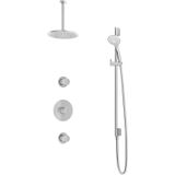 Hotbath IBS1 Get Together Inbouw Doucheset Buddy - Chroom - Met Ronde 3 Standen Handdouche - 20cm Hoofddouche - Met Plafondbuis 30cm - Met Glijstang