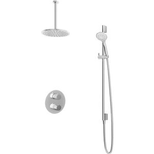 Hotbath IBS 1A Get Together inbouw doucheset Buddy - chroom - met ronde 3 standen handdouche - 30cm hoofddouche - met plafondbuis 30cm - met glijstang