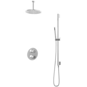 Hotbath Get Together IBS1A inbouw regendouche met 15cm plafondarm, glijstang en 30cm hoofddouche chroom