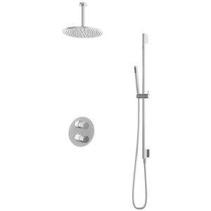 Hotbath IBS1A Buddy Inbouw Doucheset - Chroom - Met Staafhanddouche - 20cm Hoofddouche - Met Plafondbuis 15cm - Met Glijstang - Kranen - Douchekranen