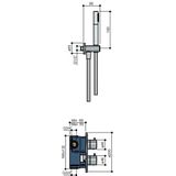 Hotbath Get together IBS1A Regendoucheset inbouw - 15cm plafondarm - 25cm ronde hoofddouche - 3 standen handdouche - geborsteld nikkel IBS1AGN124