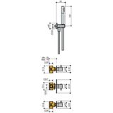 Hotbath IBS 2 Get Together inbouw doucheset Laddy vierkant - chroom - met staafhanddouche - 30cm hoofddouche - met wandarm - zonder glijstang