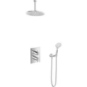 Hotbath Get Together IBS2ACR inbouwdouche met 3s handdouche, 15cm plafondbuis en 30cm hoofddouche chroom