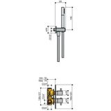 Hotbath Get Together IBS2A Regendoucheset inbouw - 15cm plafondarm - 25cm ronde hoofddouche - staafhanddouche - geborsteld nikkel IBS2AGN24