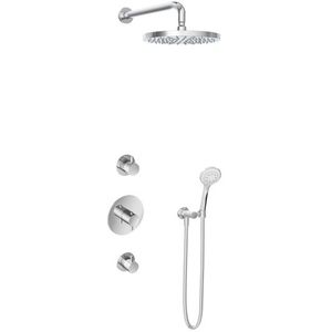 Hotbath IBS 2R Get Together Inbouw Doucheset Laddy Rond - Chroom - Met Ronde 3 Standen Handdouche - 30cm Hoofddouche - Met Wandarm - Zonder Glijstang