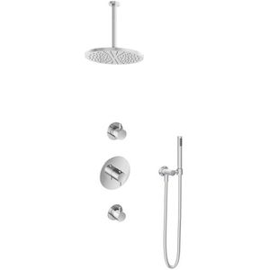 Hotbath Get together IBS2R Regendoucheset inbouw - 30cm plafondarm - 30cm ronde hoofddouche - staafhanddouche - chroom IBS2RCR35