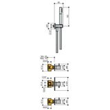 Hotbath IBS 2R Get Together inbouw doucheset Laddy rond - geborsteld nikkel - met staafhanddouche - 20cm hoofddouche - met plafondbuis 30cm - met glijstang