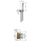 Hotbath Get together IBS2RA Regendoucheset inbouw - 15cm plafondarm - 30cm ronde hoofddouche - 3 standen handdouche - chroom IBS2RACR125