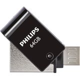 Philips 2-in-1 zwart 64 GB OTG microUSB + USB 2.0