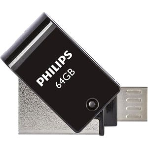 Philips 2-in-1 zwart 64 GB OTG microUSB + USB 2.0