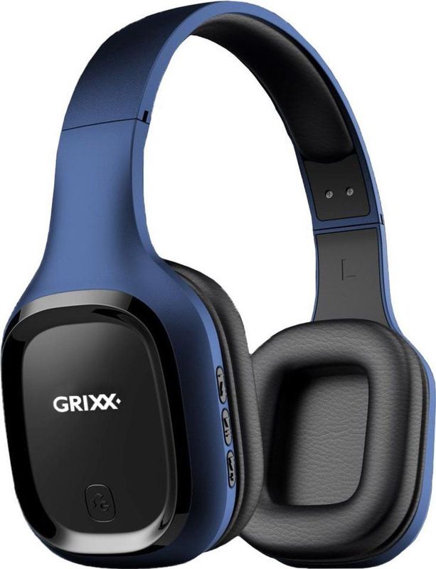 Grixx - Koptelefoon - Bluetooth - Blauw - Lichtgewicht Overband