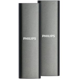 Philips Externe SSD 250 GB Duo Pack (2x 250GB) - Ultra Speed USB-C - USB A 3.2, Read 540MB/s, Write 520MB/s - Windows 11/ macOS/ Gameconsole
