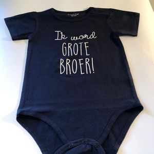 Baby Rompertje met tekst  Ik word grote broer jongen - Zwangerschapsaankondiging | korte mouw | blauw | maat 98-104 zwangerschap aankondiging