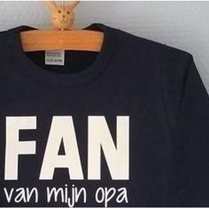 Baby Rompertje met tekst blauw opdruk Fan van mijn opa  | lange mouw | donker blauwe met wit | maat 62/68