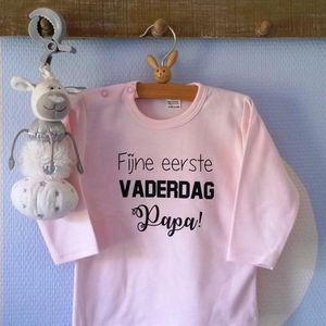 Baby Rompertje tekst dochter meisje eerste Vaderdag cadeau | fijne eerste Vaderdag papa | lange mouwen | roze | maat 50-56 | mooiste cadeautje kind cadeautje liefste lief leukste mijn is de allerbeste best
