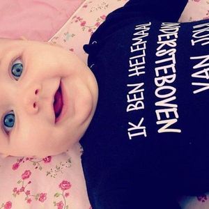 Shirtje baby tekst opdruk eerste vaderdag cadeau  | Ik ben helemaal ondersteboven van jou | Lange of korte mouw | zwart met wit | maat 56-110 |  liefste grappig cadeautje verjaardag geboorte kraamcadeau zwangerschap aankondigen mama oma opa oom tante