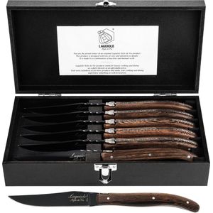 Steakmesser Laguiole Style de Vie Luxury Line Wenge Schwarz (6-teilig)