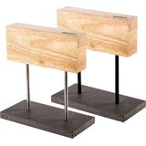 Style De Vie - Magnetisch Messenblok - Houtkleurig - Eikenhout